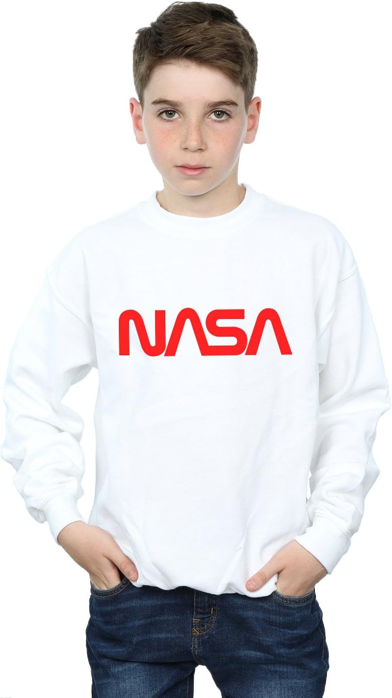 NASA Boys Modern Logo Sweatshirt White 12-13 years