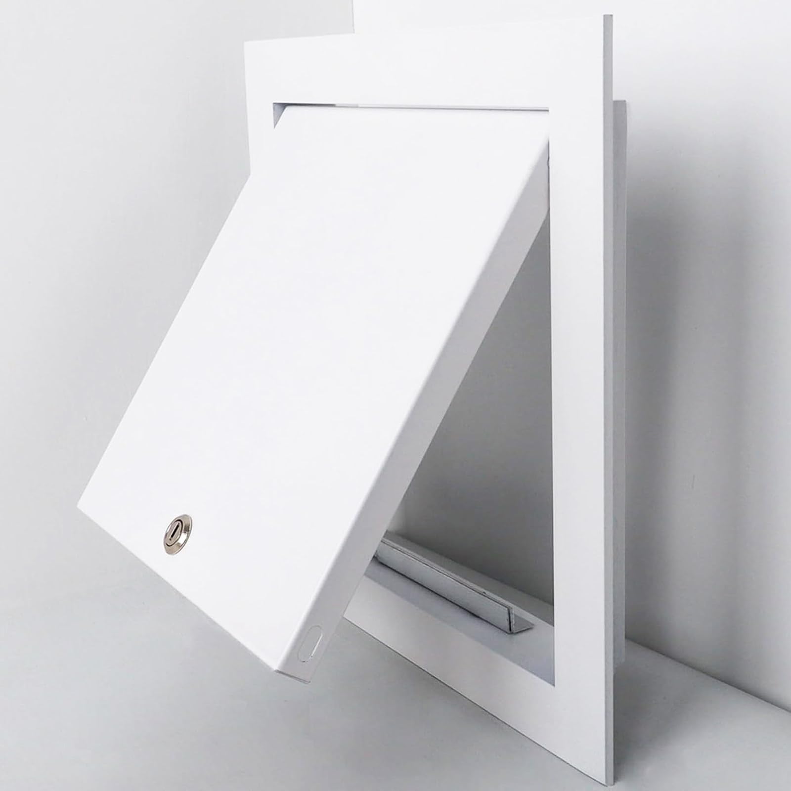 FANGQMM White Flush Mounted Access Panel for Dryway, Ceiling Access Panel Lockable White Metal Access Panel for HVAC, Wall, Ceiling, and Drywall, Garage Bathroom Attic Hatch 70x70cm/28x28in
