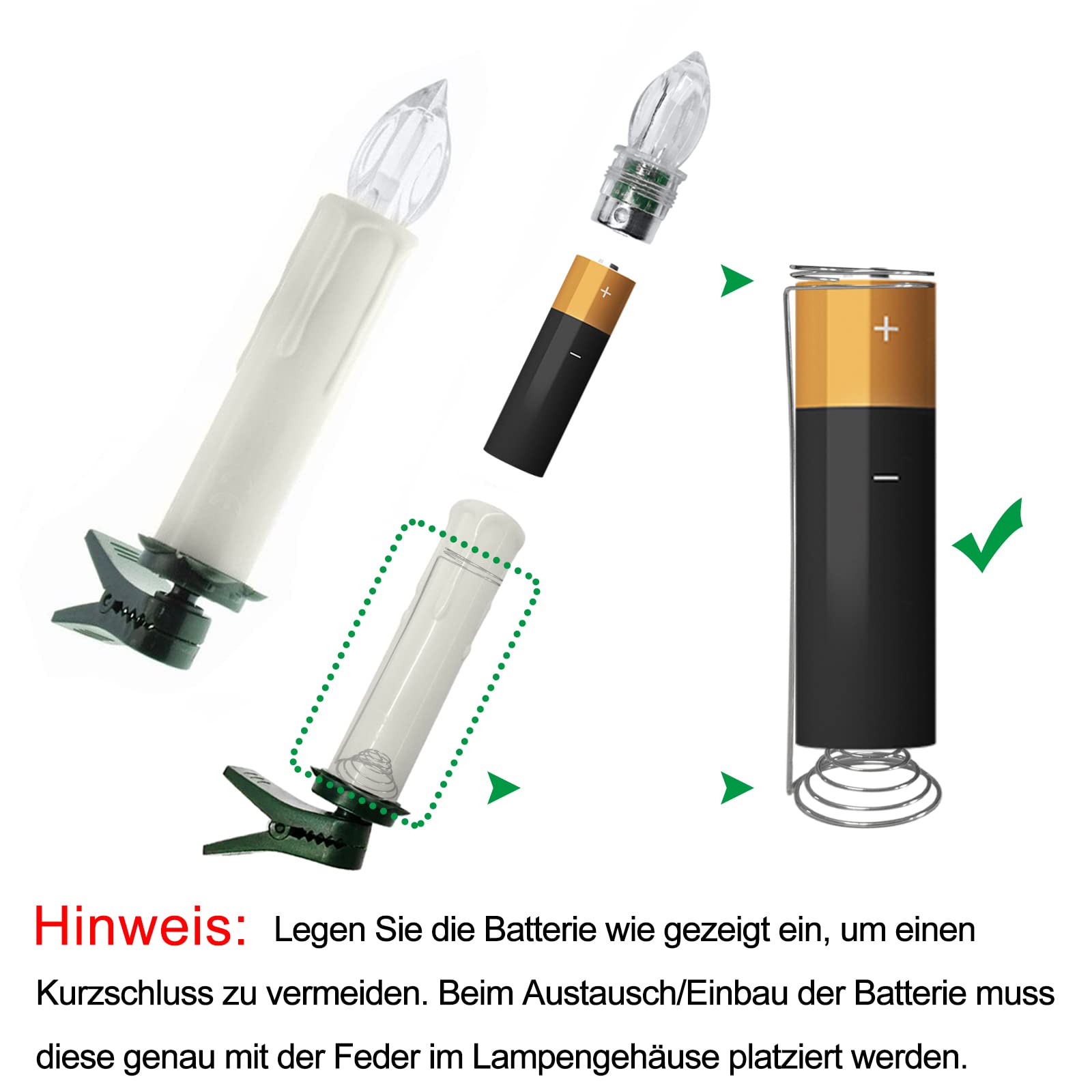 NAIZY LED Kerzen 50er Weihnachtskerzen Kabellos Warmweiß Weihnachtscandle mit timerfunktioner Fernbedienung Weinachten Kerzen IP44 LED Candle mit Clip, für Feste Deko Hochzeit Party, mit Batterie