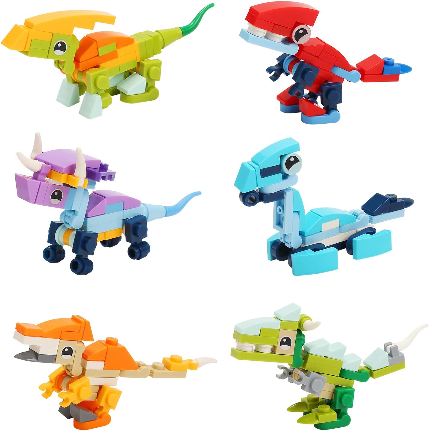 CUTE STONE 12 Pack Filled Easter Eggs with Dinosaur Building Blocks Sets, Easter Basket Stuffers Easter Party Favors for Boy, Girls and Kids