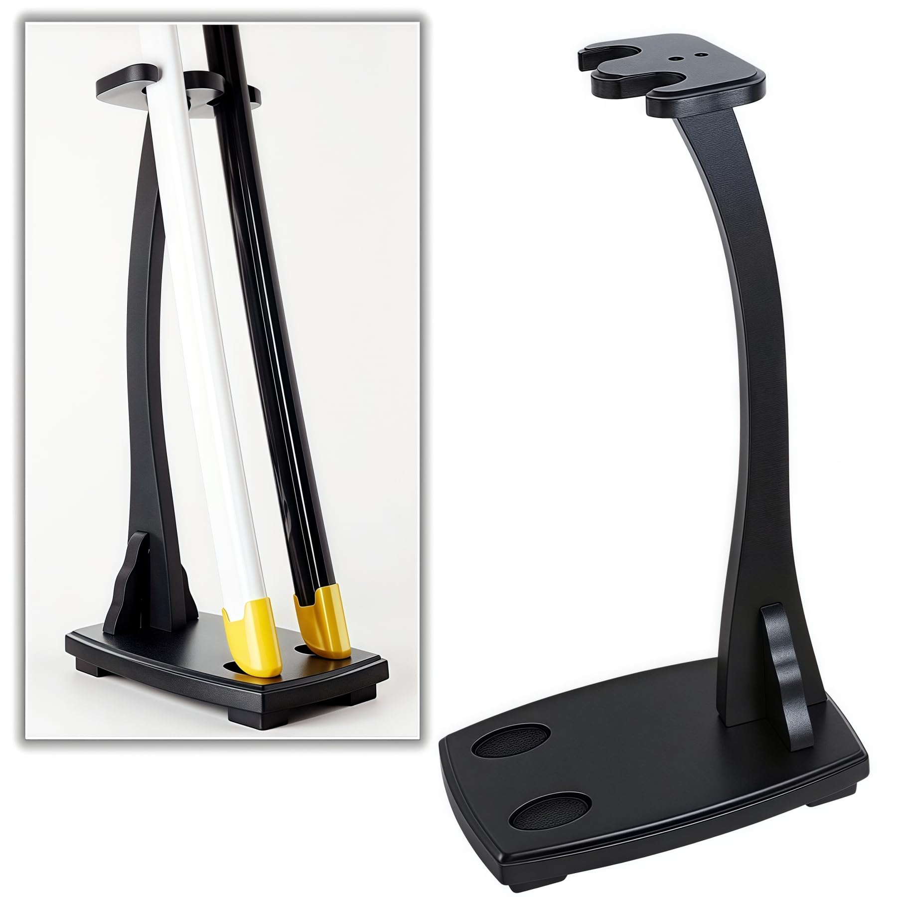 2-Slot Sword Stand Vertical Samurai Sword Katana Tanto Holder Stick Weapon Display Stand Swan Shape