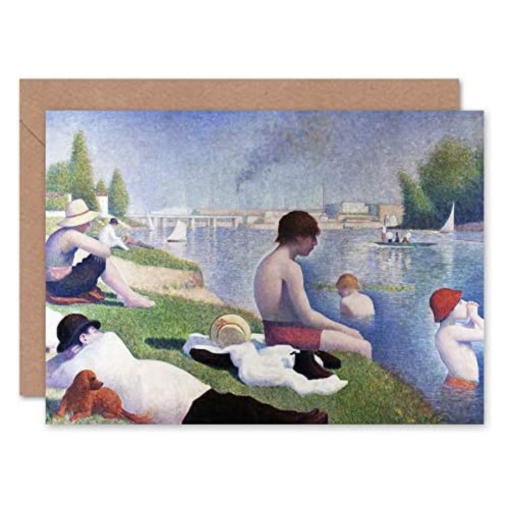 Artery8 Seurat Bathers at Asnieres Painting Greeting Card