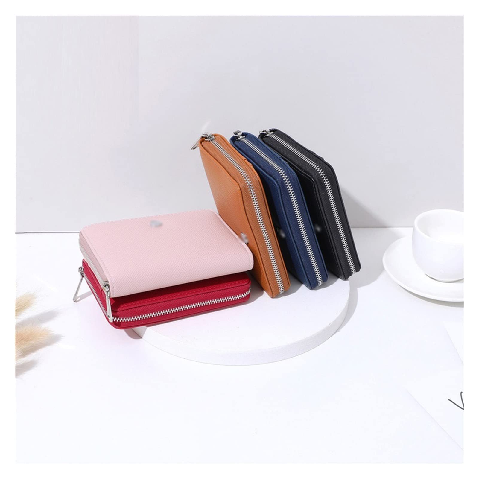 Monedero Pequeño Para Mujeres Y Niñas, Bolsa De Cambio De Piel Con Cremallera, Tamaño Mini Kawaii, Cuero Teñido Al Agua-Negro, Forma De Arco Hobo Semicírculo