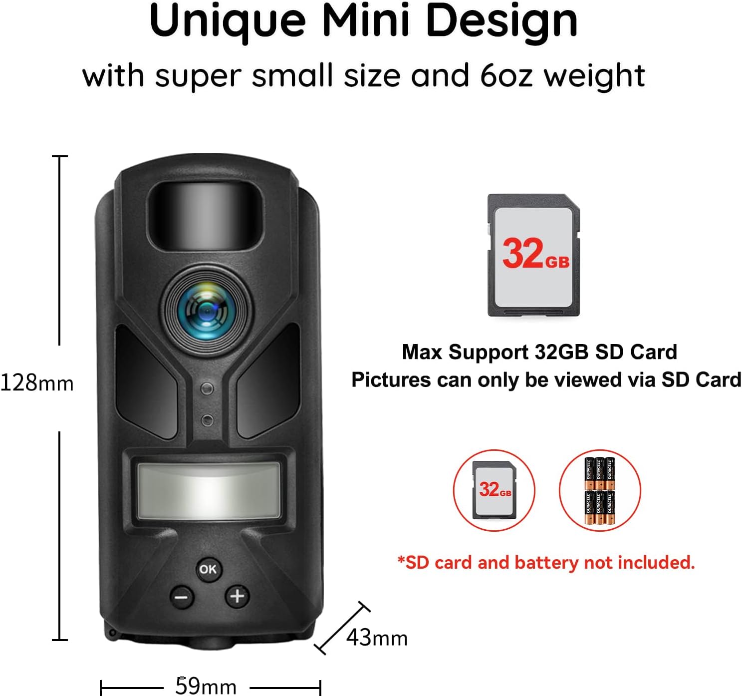 OUTDOOR EXPERT Game Camera 20MP Mini, 1080P Hunting Trail Camera with No Glow 940nm Night Vision, Motion Activated, IP66 Waterproof, 80ft Illumination Range for Wildlife Monitoring, Outdoor Use image 4
