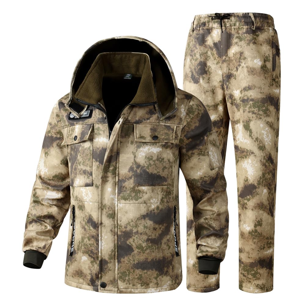 Conjunto Táctico De Chaqueta Y Pantalón para Hombre, Uniforme De Caza De Forro Polar Impermeable