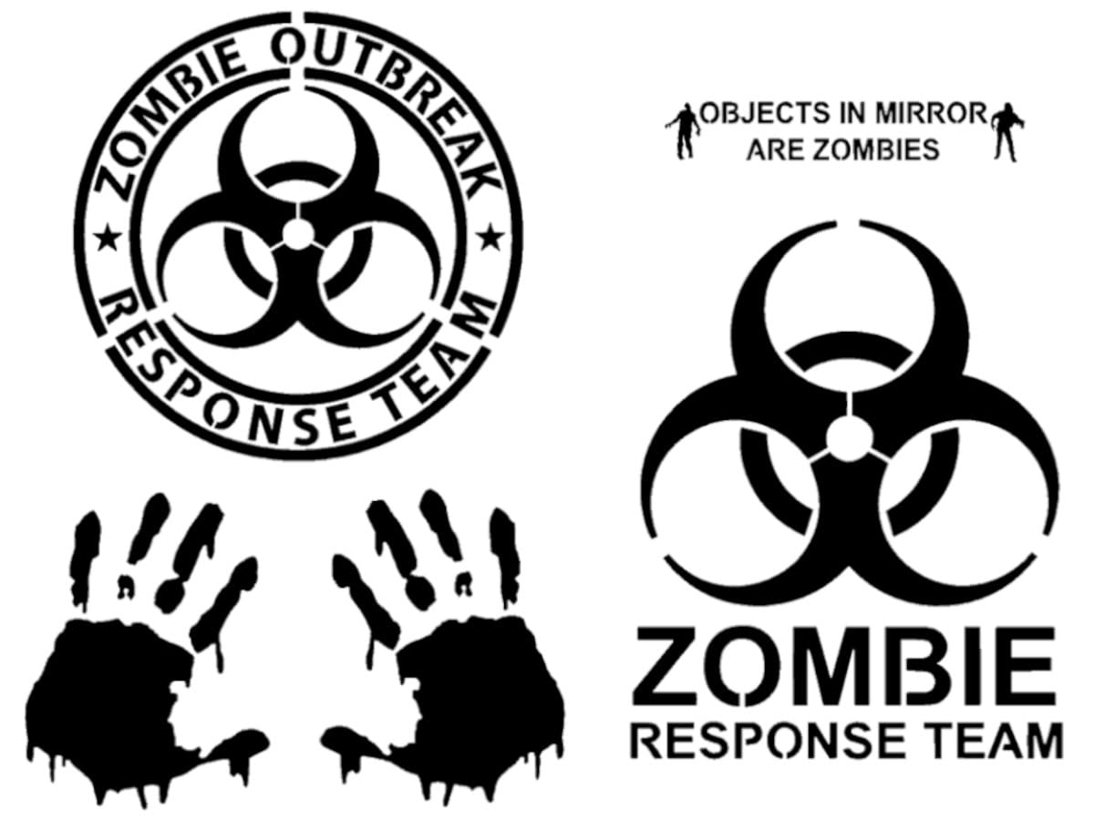 Buy Black - Orange Zobie Outbreak Response Tea Decal License Plate in Cheap Pr