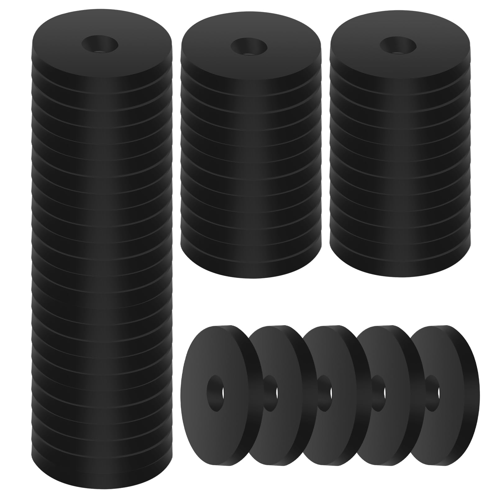 100 Pcs Rubber Grommets,Rubber Washers for Bolts,Heavy Duty Abrasion Resistant Rubbers Flat Washer Kit Black Fender Washers Grommets Spacers Thick Suppression Fasteners for Bolts Screws Washer