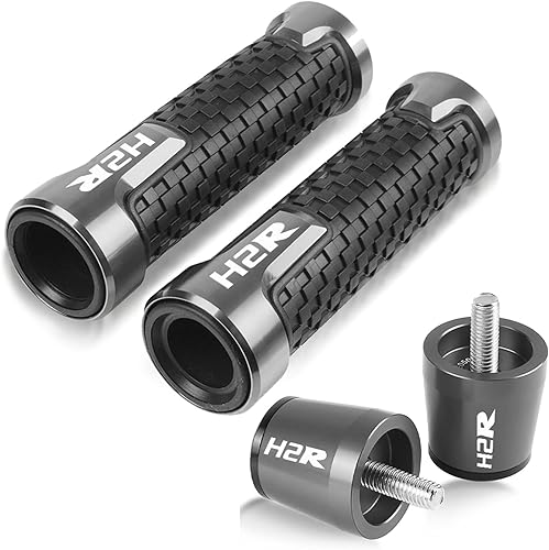 Miniatura 10 de Para Kawasaki H2 H2R 2015 2016 2017 2018 2019 motocicleta antideslizante manillar mano goma agarres manillar extremos tapa tapón 78 pulgadas 0.866