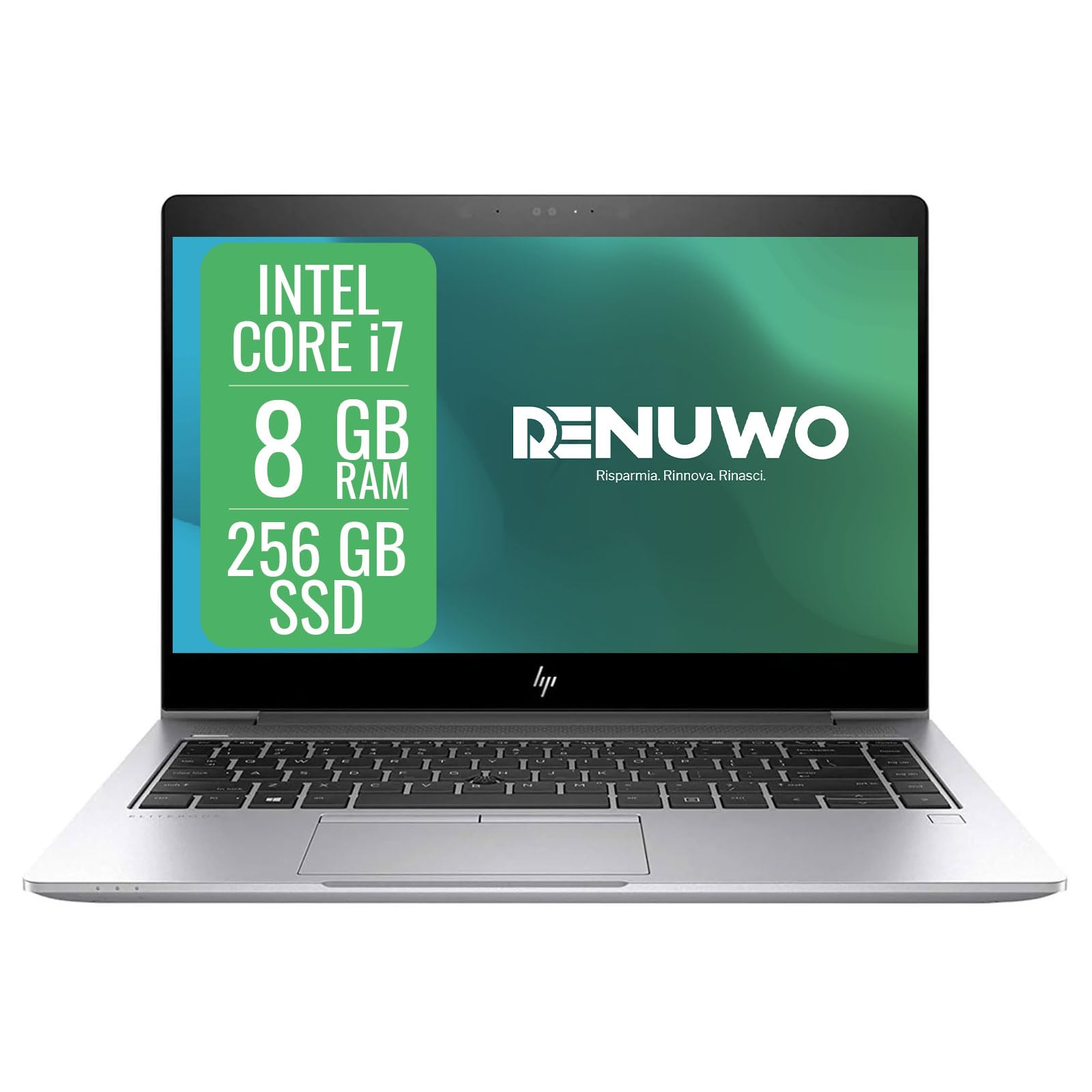 HP EliteBook Notebook Business 13.3'', Intel Core i7 8ª Gen, RAM 8GB, SSD 256GB, Windows 11 Pro, Portatile Pronto all'Uso (Ricondizionato)