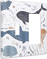 Vista 12 de Cubierta de Interruptor de Luz de 1 Gang con Escena de Flores de Grecia Mediterránea, Dispositivo Individual Basculante/GFCI, Placa Decorativa