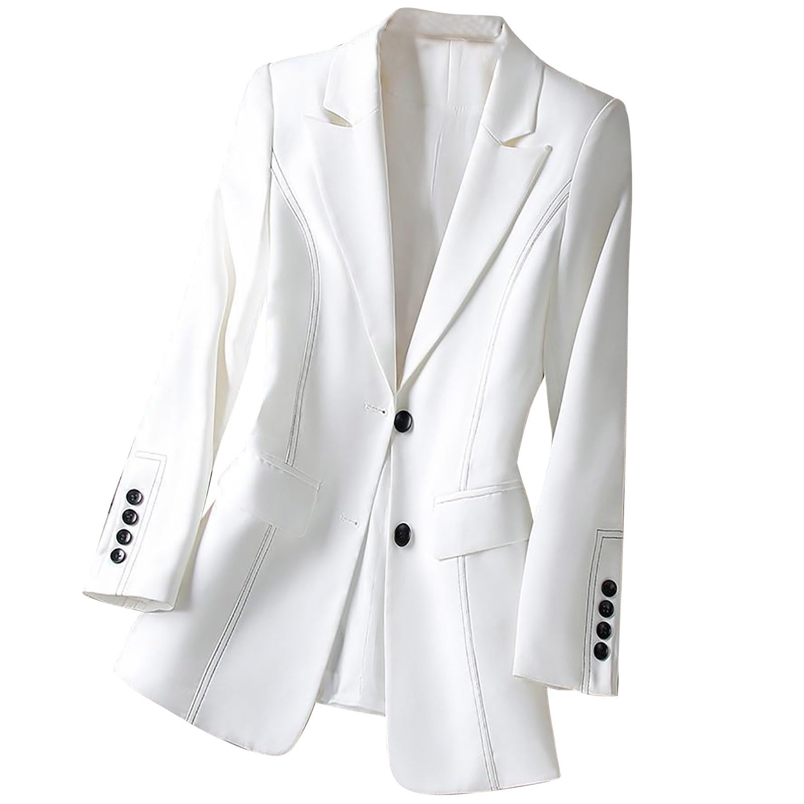 Blazers para mujer de negocios del Reino Unido, casual, entallado, cuello de solapa, chaquetas para mujer, elegante, de manga larga, ropa de abrigo 2025, a la moda, trabajo, oficina, chaqueta, abrigo