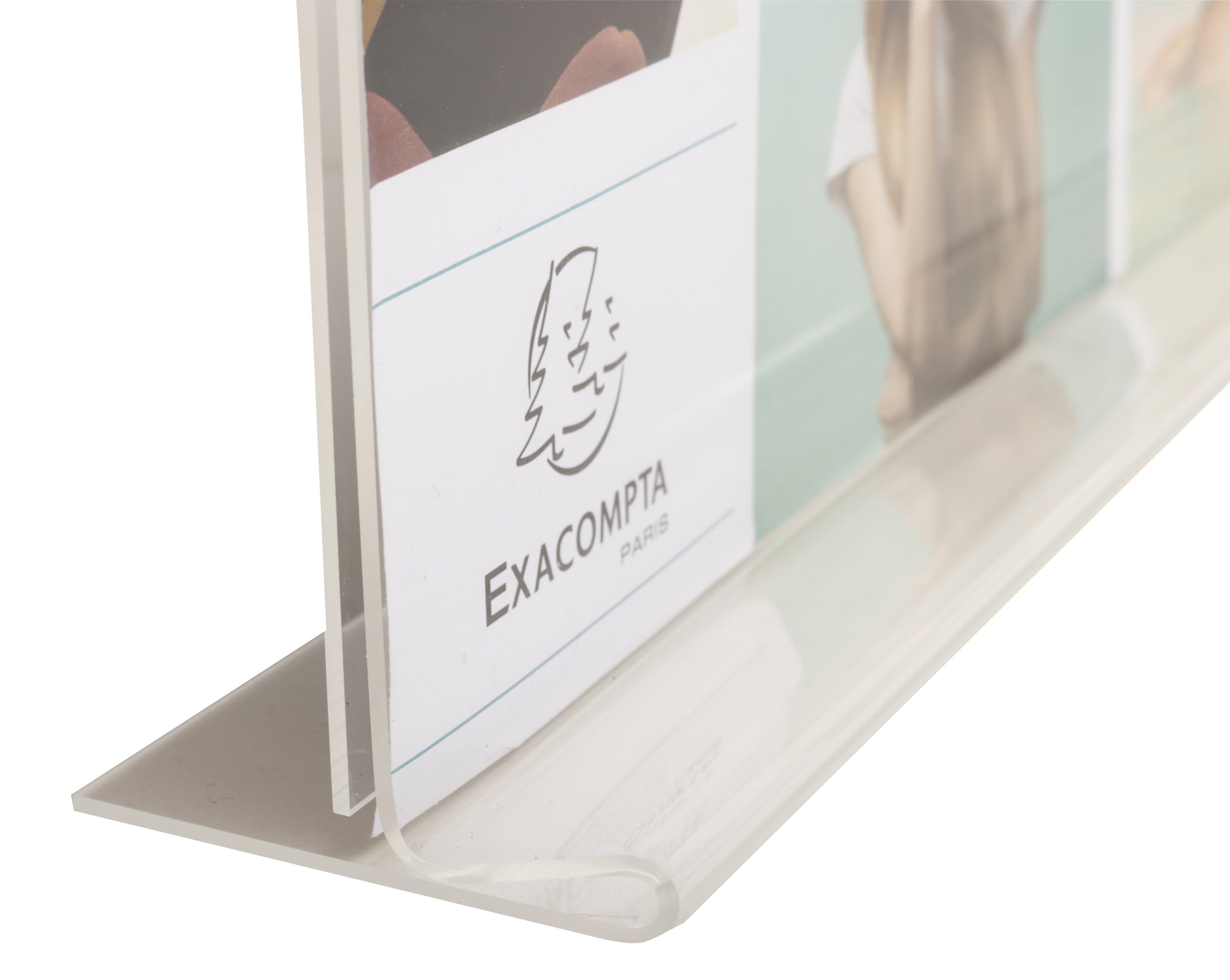 Exacompta Porte-visuels droits horizontaux A4 PMMA Cristal 30x5,5x21,5cm Carton de 10