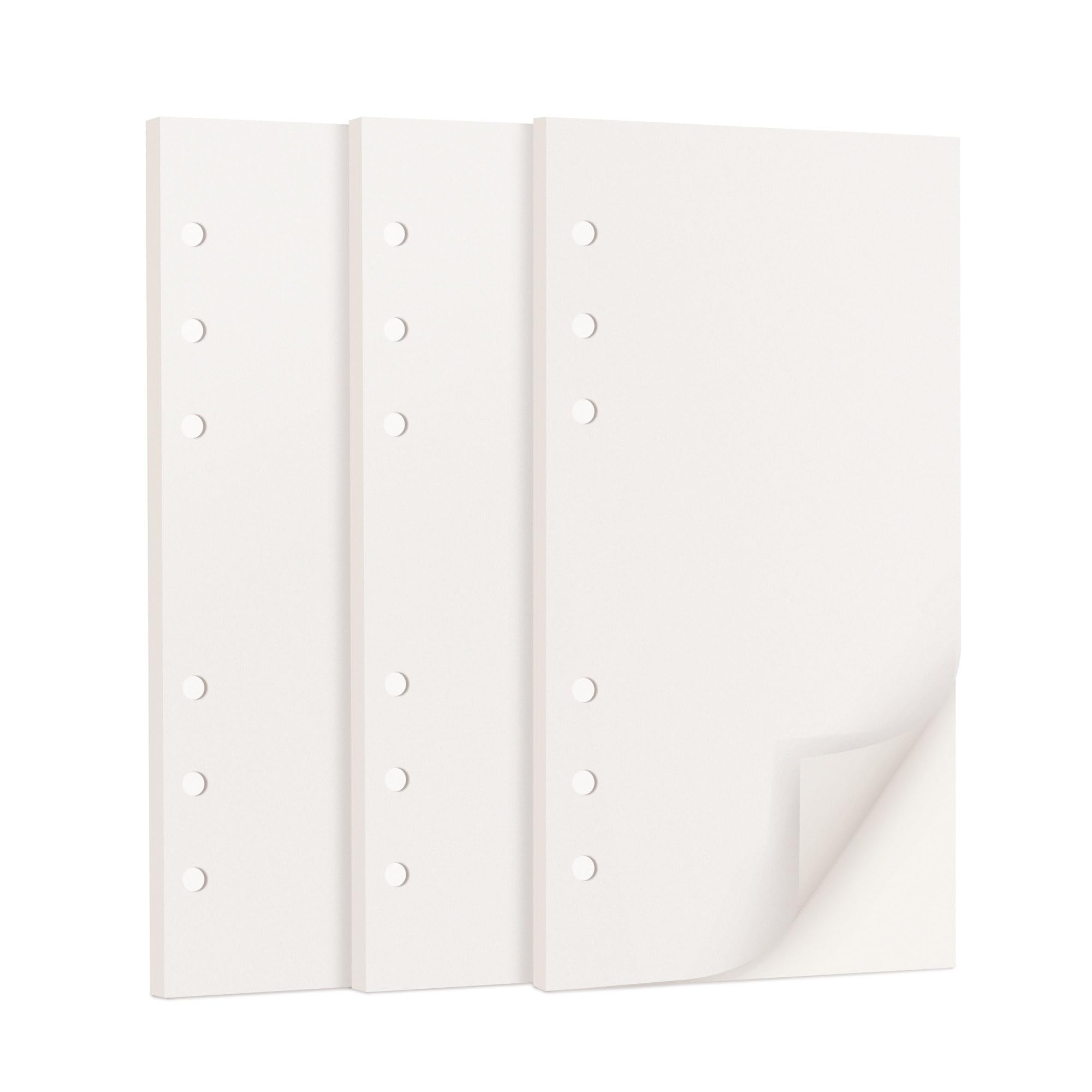 A6 Loose Leaf Refill Paper, 135 Sheets Plain White Planner Refills, 6-Ring Binder Compatible, 100GSM Insert Papers for Notebooks, School, Office, College Notes, Journaling & Printing(171x94mm) — image 1