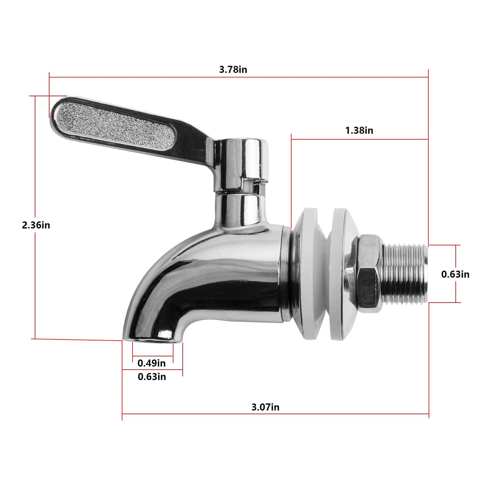 Espiga de repuesto para dispensador de bebidas, llave de acero inoxidable para dispensador de bebidas, grifo dispensador de agua, grado alimenticio, con tapa antiobstrucción (1 paquete)