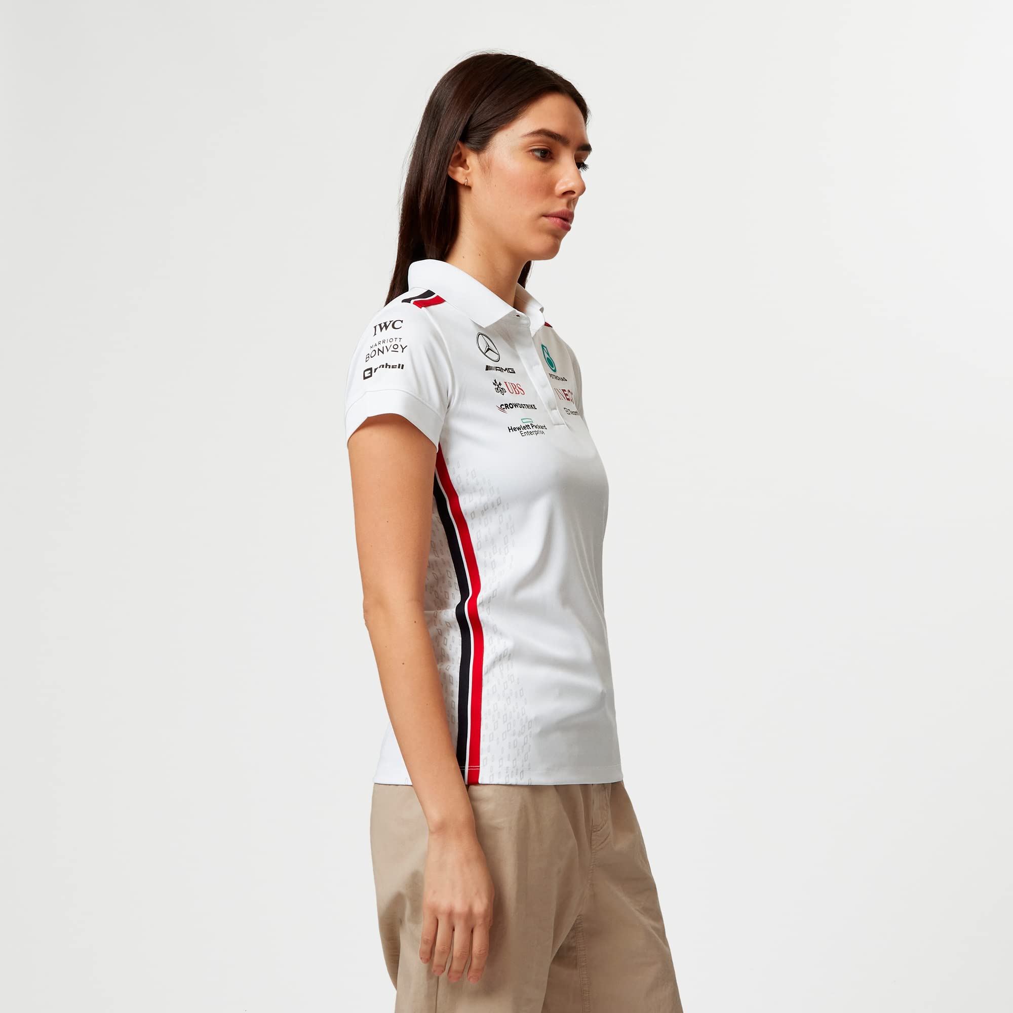 Mercedes AMG Petronas Formula One Team - Polo del Equipo para Mujer 2023 - Blanco - Talla: M