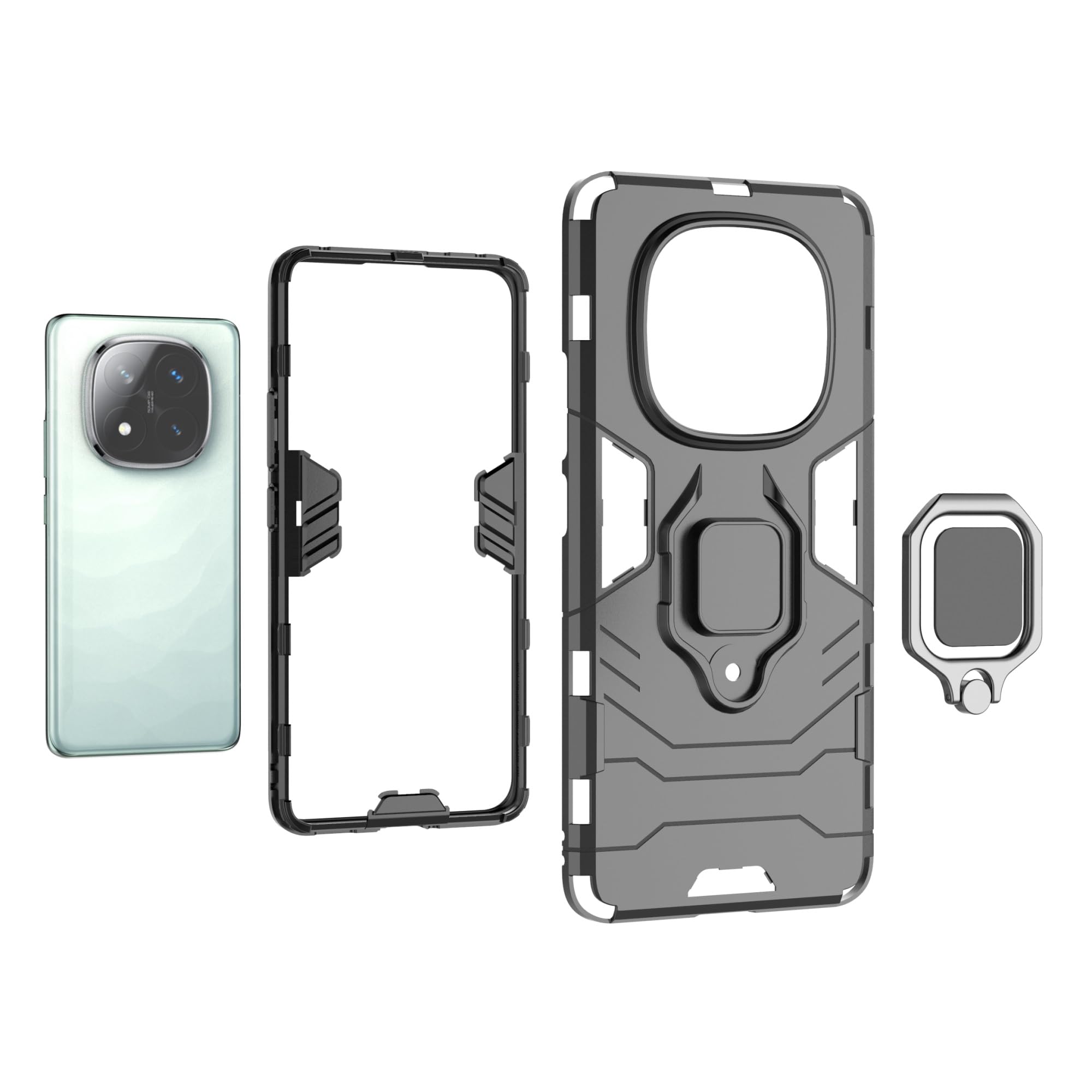 Custodia Moex Plug Per Ulefone Note 17 Pro – Pelle Vegana Con Clip Da Cintura E Portafoglio Pieghevole, Protezione 360°, Magnete, Nero
