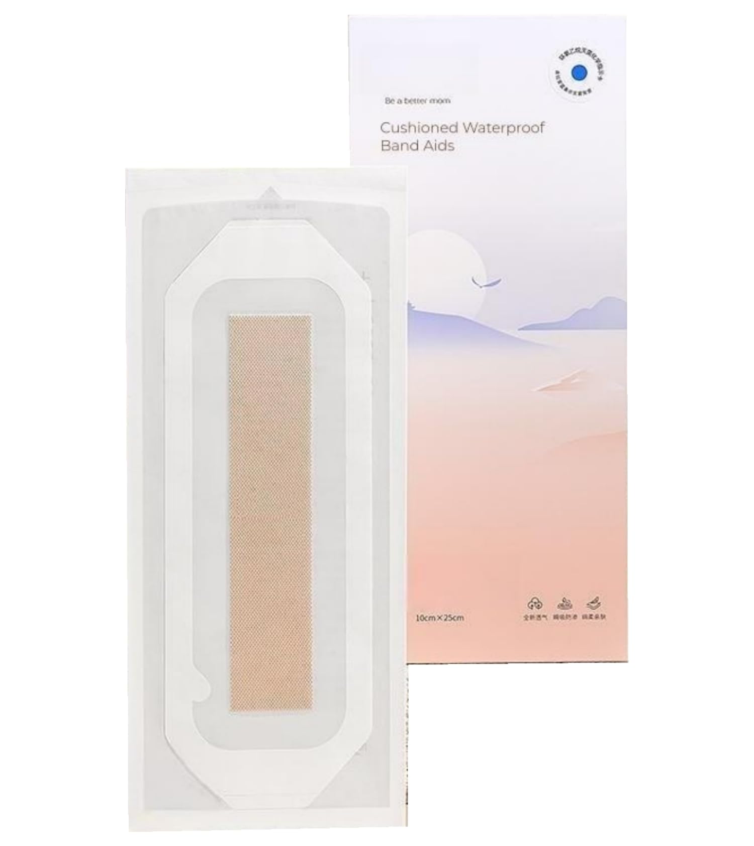 Sterile Bandage(10x25cm), Cushioned Waterproof Band Aids Suitable for C-Sections, Hypertrophic & Keloid Scars from Injury, Burn, Surgery and more, FDA Certificated (10 sheets)