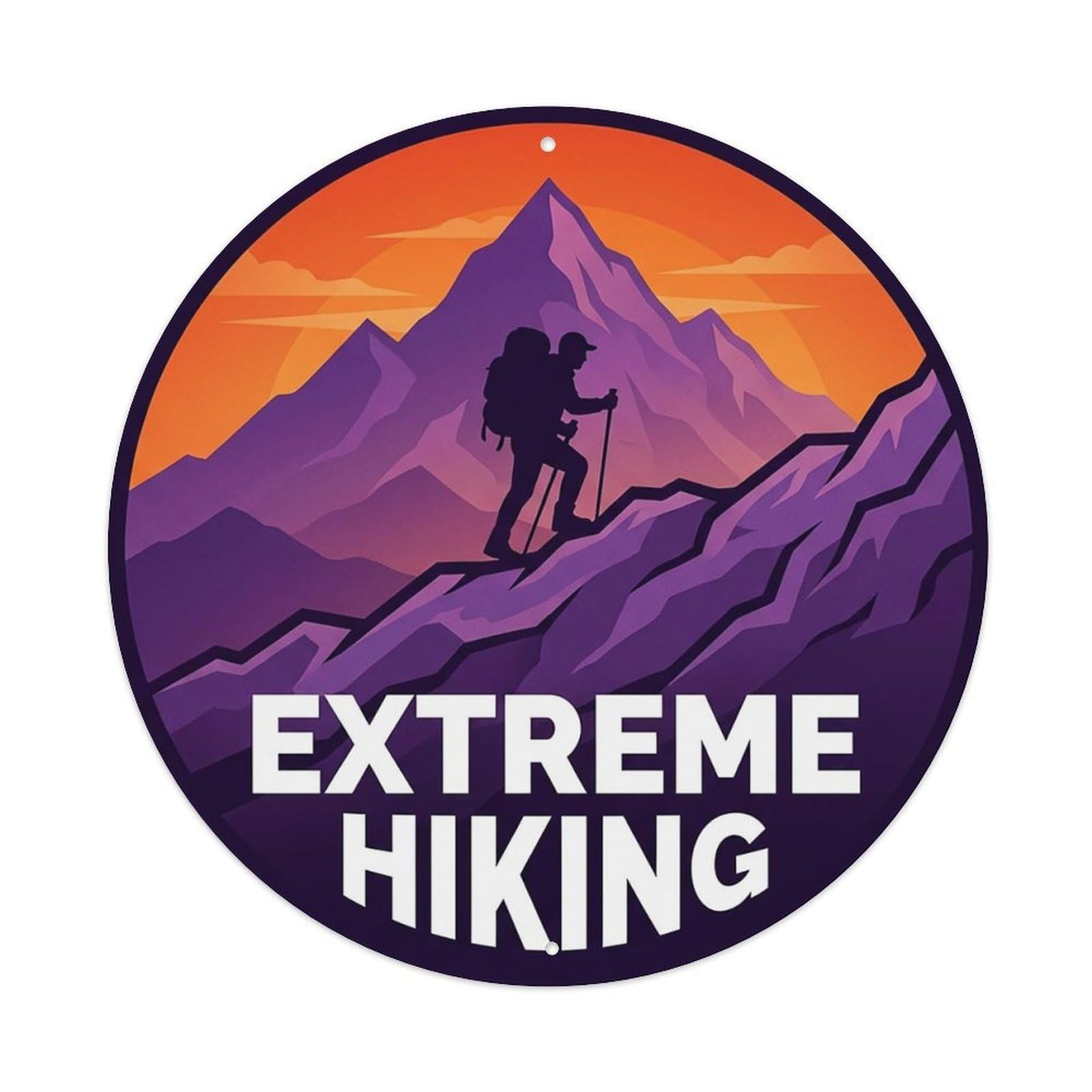 Vintage Extreme Hiking Extreme Sports Vintage Metal Tin Sign Plaque Wall Decor for Cafe, Club Bar, Office, Garden Metal Poster 8x8Inch