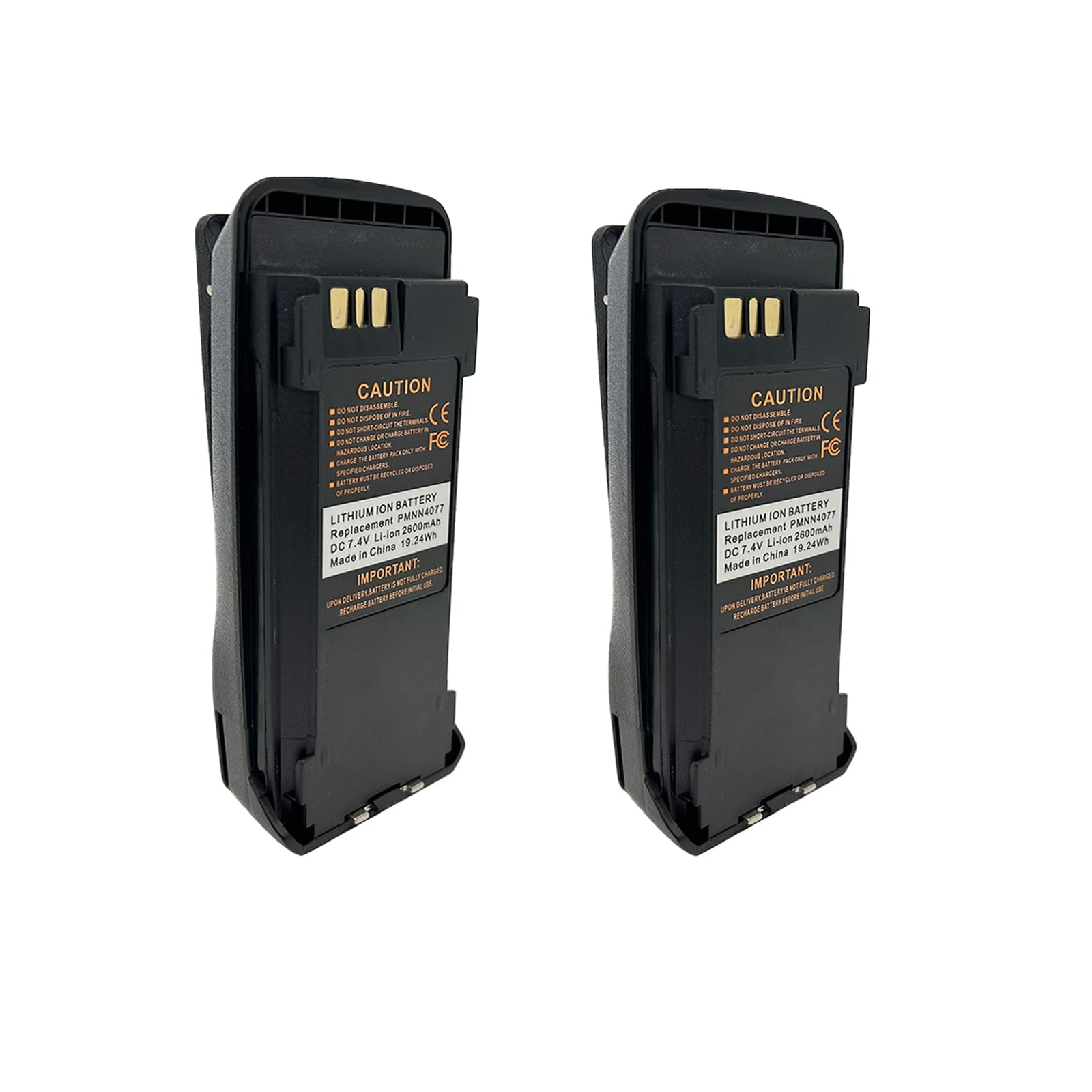 Amazingxiax 2Pack PMNN4077 PMNN4077C 2600mAh Li-ion Battery with Belt Clip Compatible for XPR6100 XPR6300 XPR6350 XPR6380 XPR6500 XPR6550 XPR6580 (