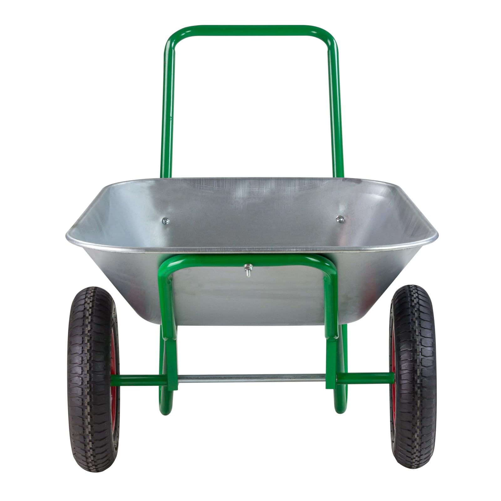 DEMA Stahl Schubkarre Duo – 2-Rad Gartenschubkarre, Robuste Schubkarre für Gartenarbeit, Transport und Baustellen