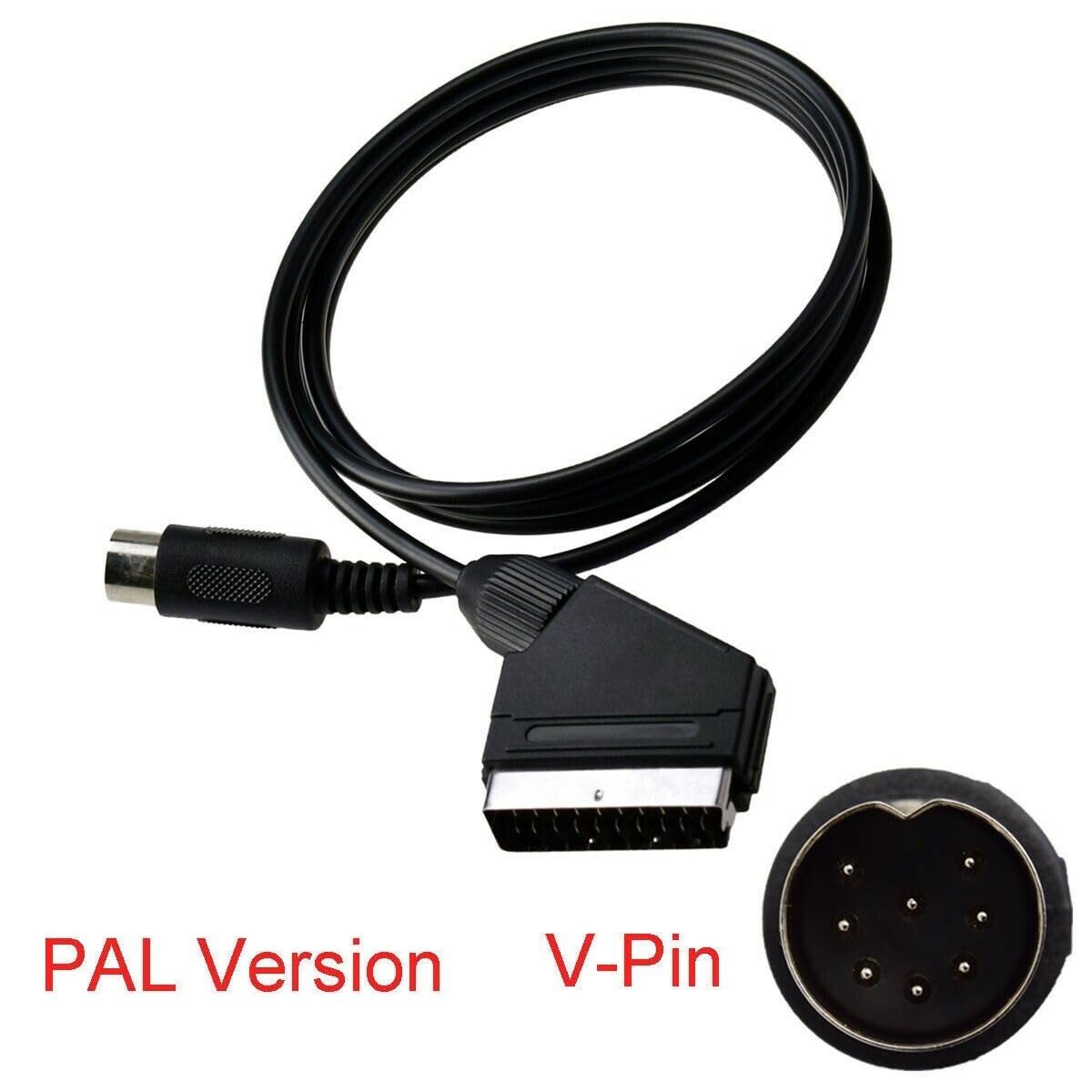 Câble Péritel AV RGB SCART pour Sega Megadrive 1 PAL – Genesis – Vpin – Connexion Haute Qualité – 1,80 m