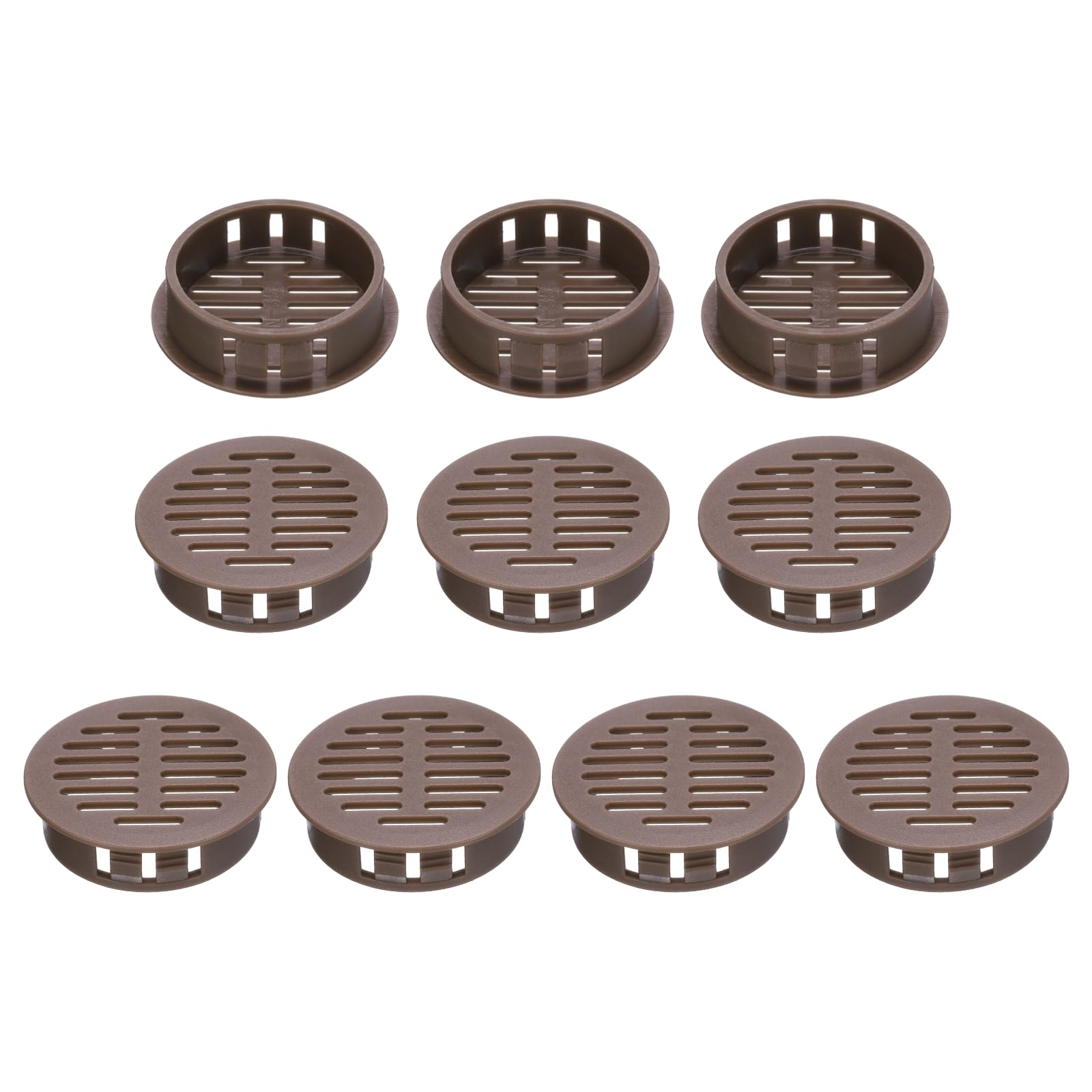 10 Griglie Di Ventilazione Rotonde 35mm In ABS Marrone – Coperture Per Soffitto Da 1,4 Pollici, Per Bagno E Cucina
