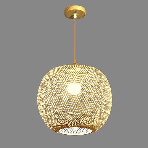 Lámpara de araña LED moderna, decoración de araña de tejido de bambú de arte retro oriental, lámpara de mimbre para restaurante, lámpara de mimbre