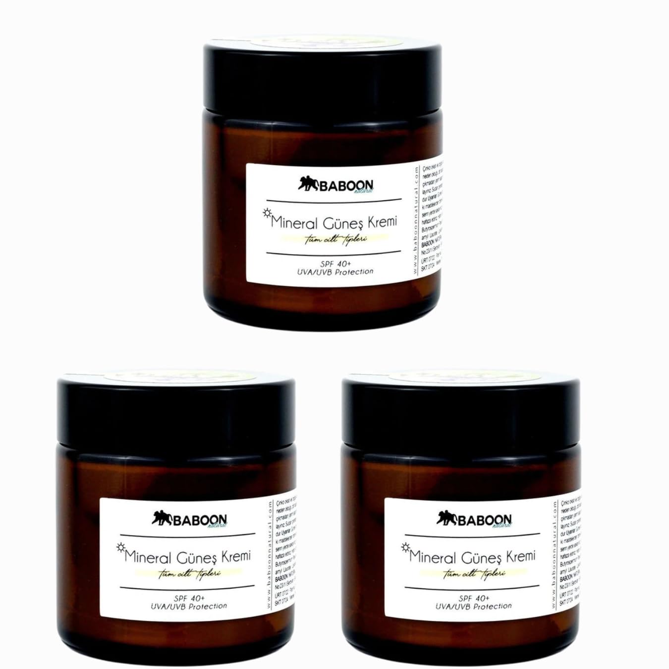 Natural Mineral Sunscreen Non Nano Zinc Oxide SPF 40 100 ml - Pack of 3