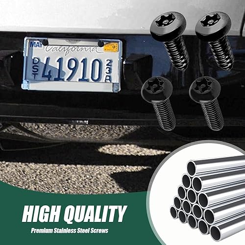 Miniatura 4 de Kit de tornillos antirrobo para matrícula, kit de placa de matrícula resistente a manipulaciones, tornillos de seguridad de 14 pulgadas (M6), kit de