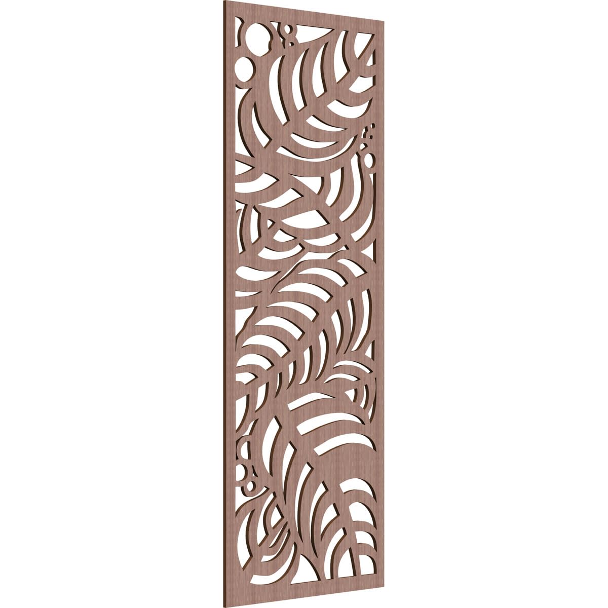 Mills Decorative Pierced Fretwork Wood Wall Panels, 27 3/8"W x 69 3/8"H x 3/8"T, Walnut