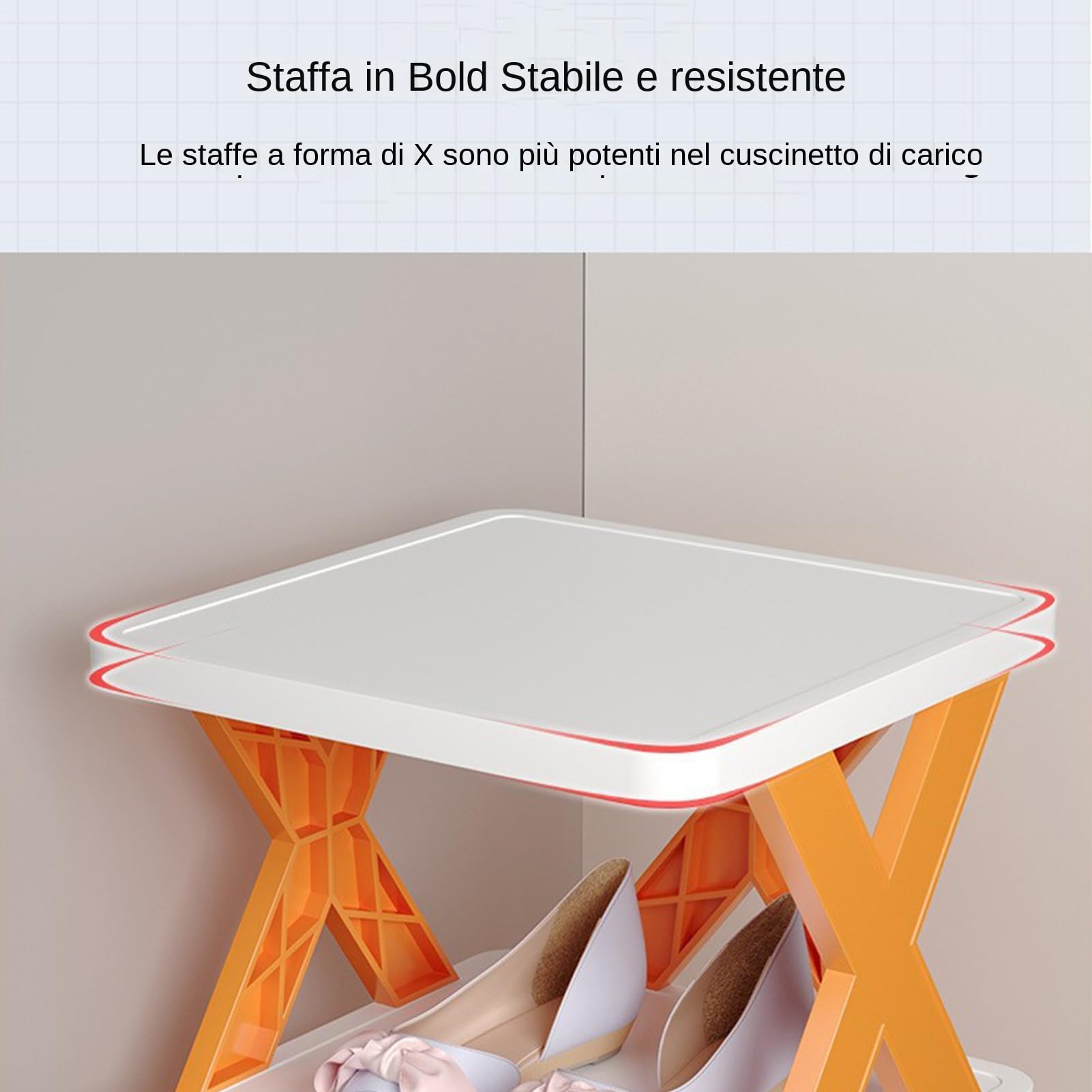 Scaffale Portascarpe Sottile Organizzatore per Pantofole con Ripiani Alti