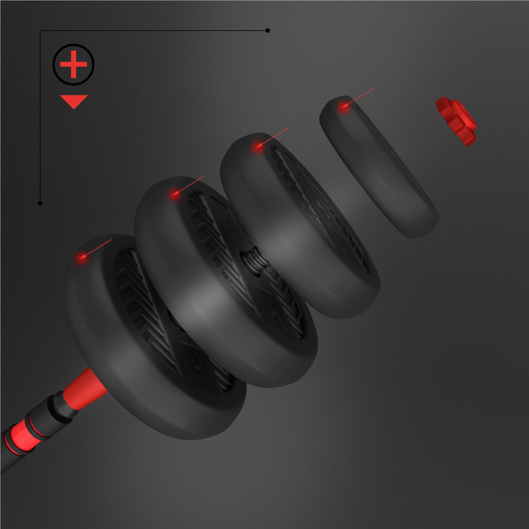 6IN1 Weight Set HMS SGN140 (bilanciere Dumbbell and Kettlebell) 40 kg