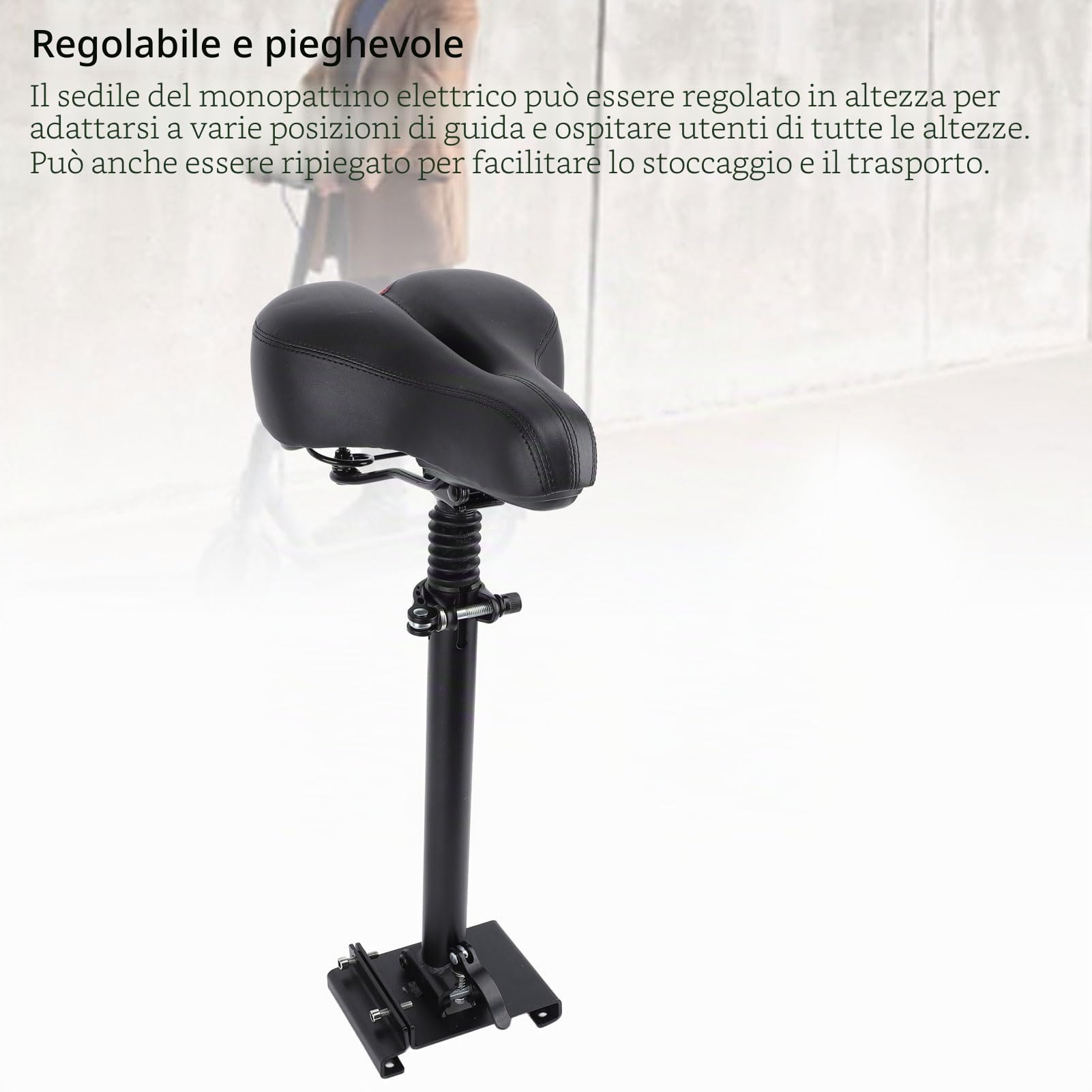Sedile per Scooter Elettrico per Xiaomi M365 1S Lite, Sella Regolabile in Lega di Alluminio con Chiave Cacciavite a Staffa