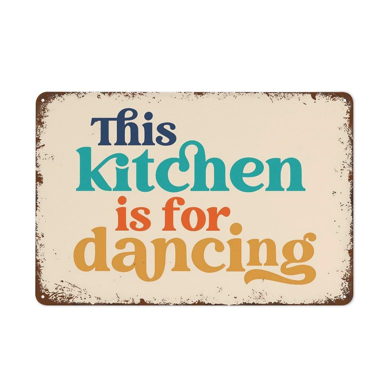 SMAZDFXX This Kitchen Is for Dancing Funny Wall Decor Vintage Metal Tin Sign Plaque For Man Cave Bar Pub Club Home Room Poster 5.5"x8"