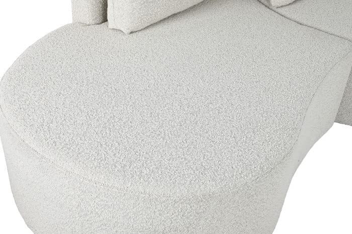 Sofa Modular Redondeado desenfundable de diseño Moderno de Multiples Posiciones Blanco 180X90X75 cm Mesa