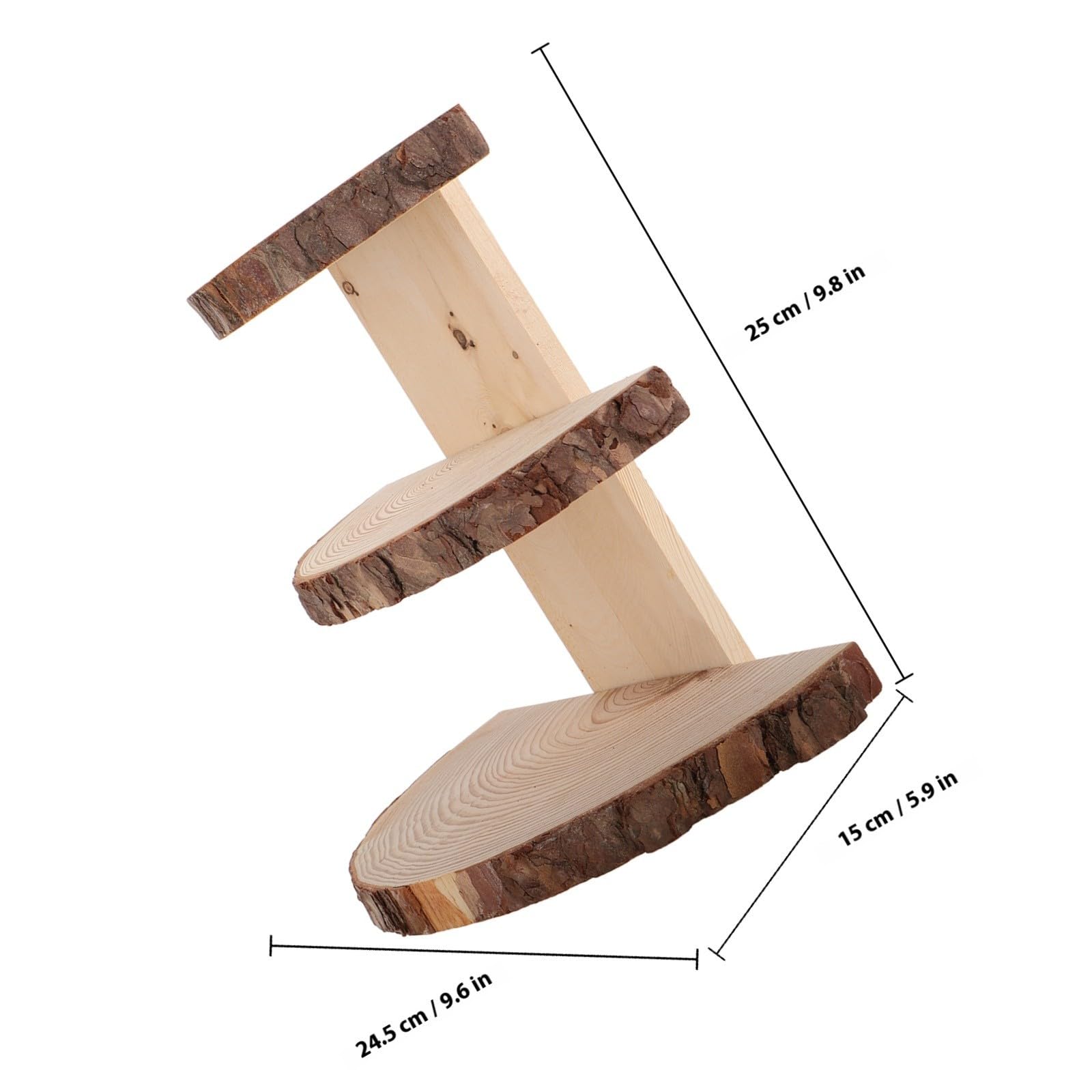 Zerodeko Alzatina per Torta in Legno Multi-tier Beige, Stile Rustico