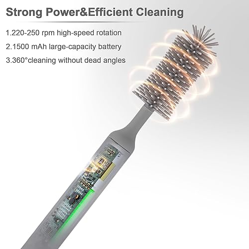 Miniatura 4 de Juego de 4 cepillos de limpieza eléctricos multiusos, limpieza de rotación de alta velocidad de 360°, 1500 mAh, impermeable IPX65, cepillos de