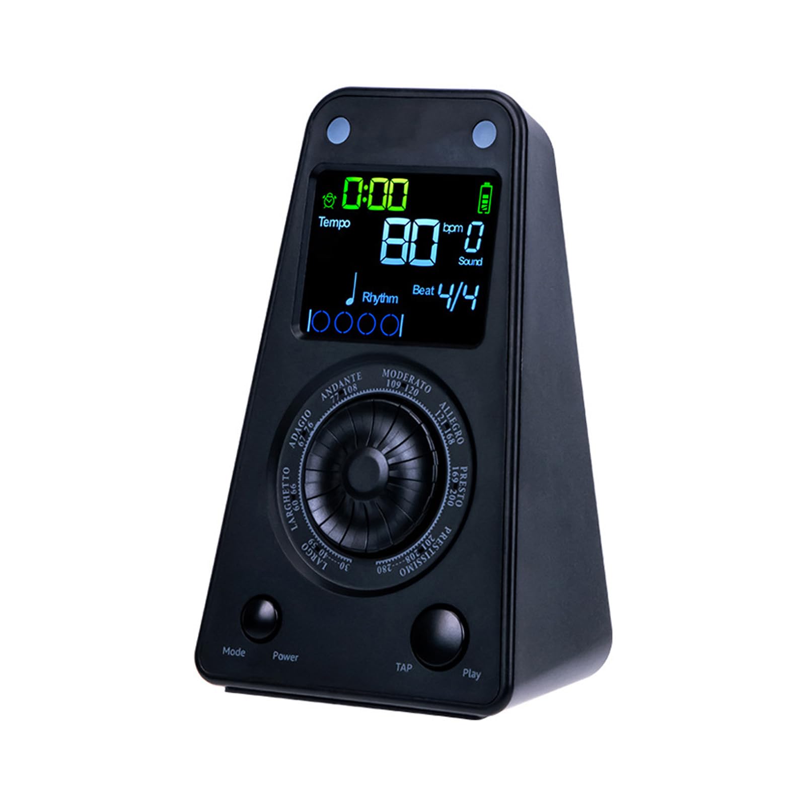 POENVFPO Digitales Metronom, Vokal -Elektronikmetronom -Timer mit BT -Lautsprecher für Klaviergitarrentrommel Guzheng (BLACK)