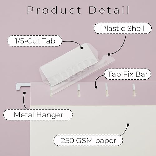 Miniatura 3 de Y YOMA Paquete de 6 carpetas colgantes degradadas tamaño carta, carpetas colgantes decorativas, bonitas carpetas organizadoras para archivadores,