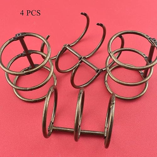 Miniatura 6 de HAHIYO 4 anillos de metal de 1.181 in de diámetro interior de 3 anillos de metal de hojas sueltas, anillo de libro de acero inoxidable con bisagras