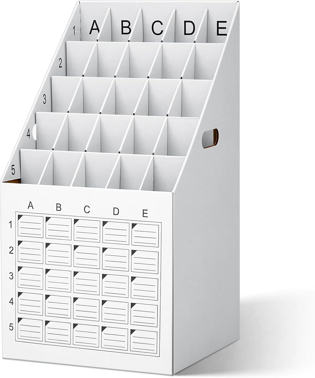 1 Pack 25 Slot Roll File Holder Vertical File Blueprint Storage Organizer Corrugated Cardboard Roll File Cabinet Box with Labeling Grid for Office School Poster Map Gift Wrap Architectural