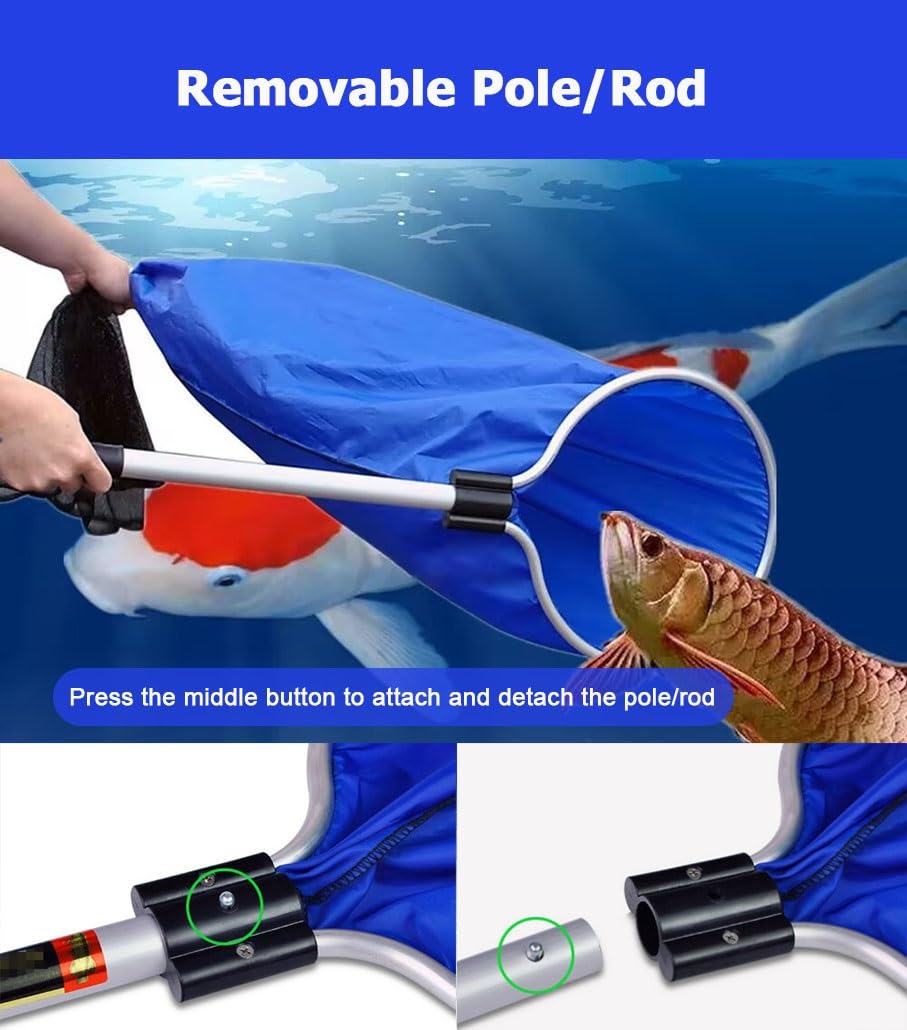 Red de Peces de Acuario Liviana Azul, 1 2 3 4 Piezas Red de Transferencia de Peces Suave Cesta Larga de Malla Koi Tansfer for Cuidado cría desove Peces