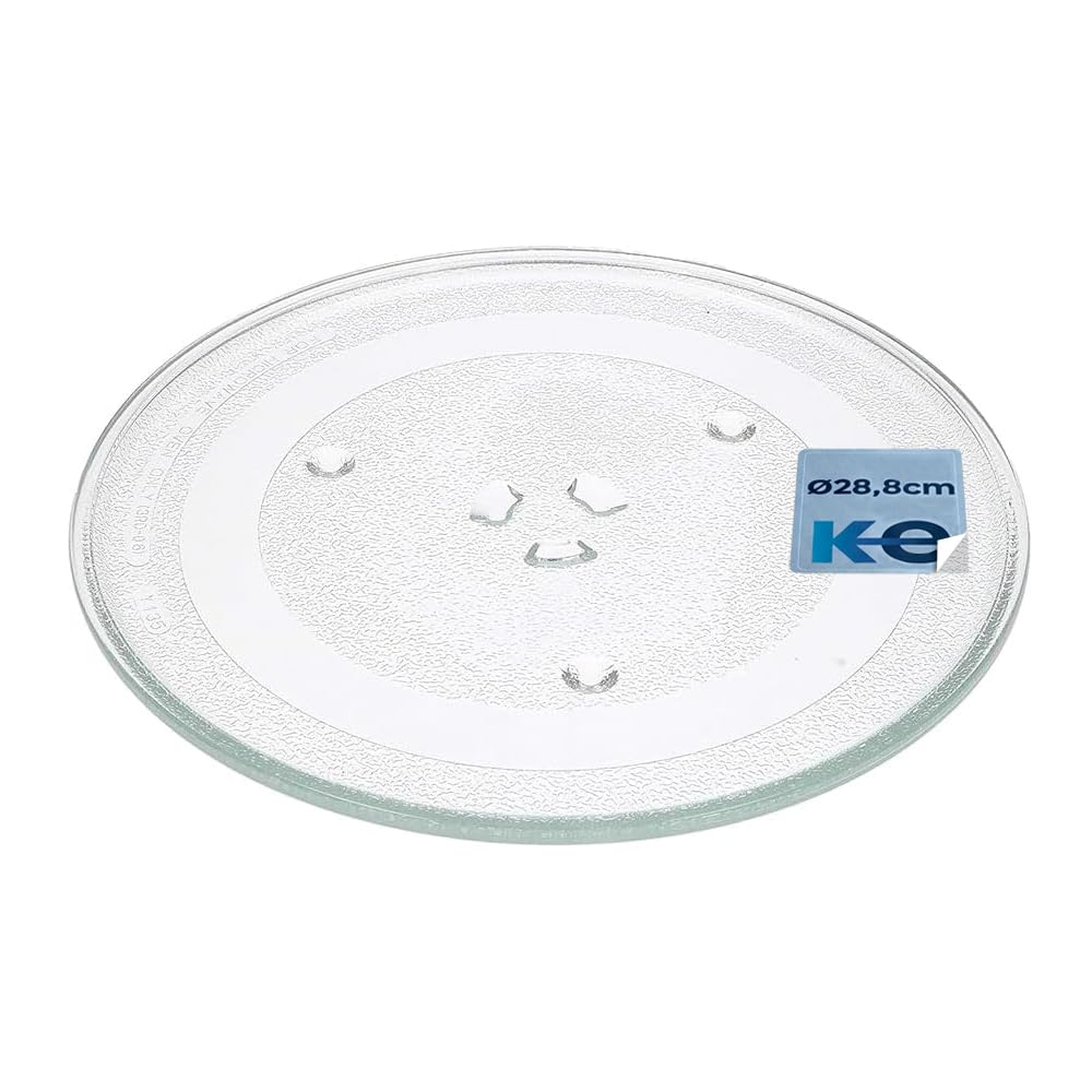 Anakel Home Plato de Microondas Giratorio con 3 Pestañas Ø28,8cm de Diámetro Exterior I Vidrio Reforzado de Larga Duración I Universal I Sistema Antideslizante I