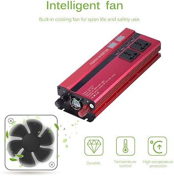 Car Power Inverter 4000W/5000W Solar Car Power Inverter DC12/24V To AC110/220V Sine Wave Converter Digital Display 4 USB Interfaces 694 (Color Name : DC12V to AC110V)