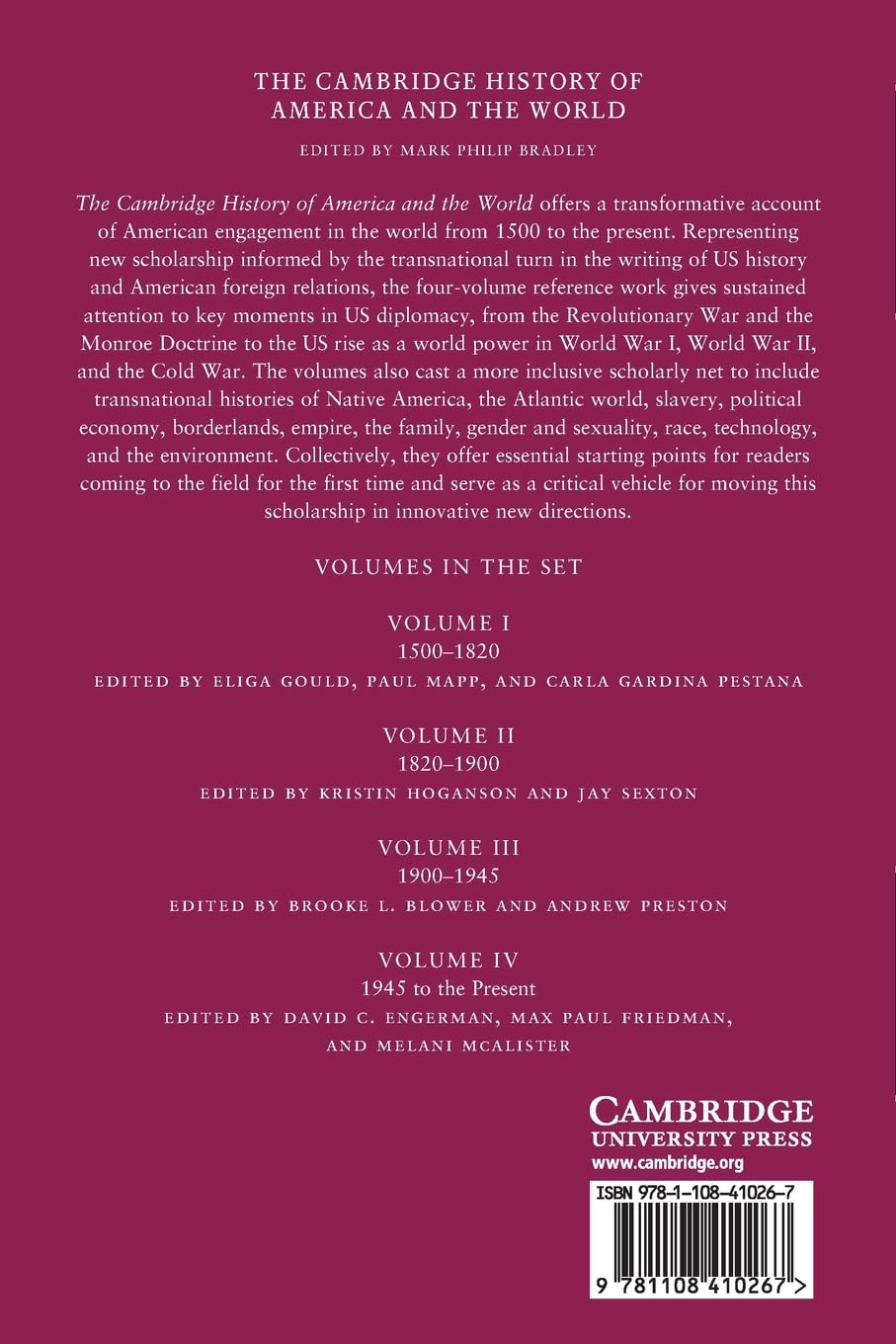 The Cambridge History of America and the World: Volume 3, 1900–1945