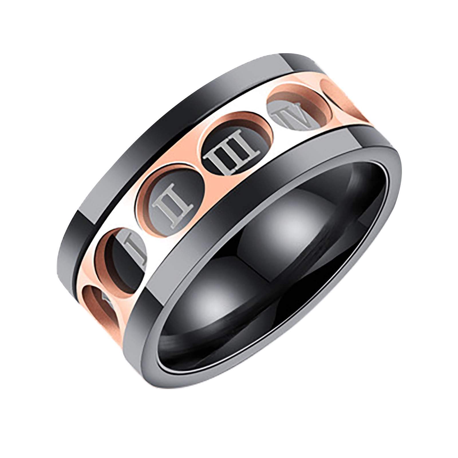 Generic Anillo giratorio de meditación con números romanos para hombres, resiste la ansiedad