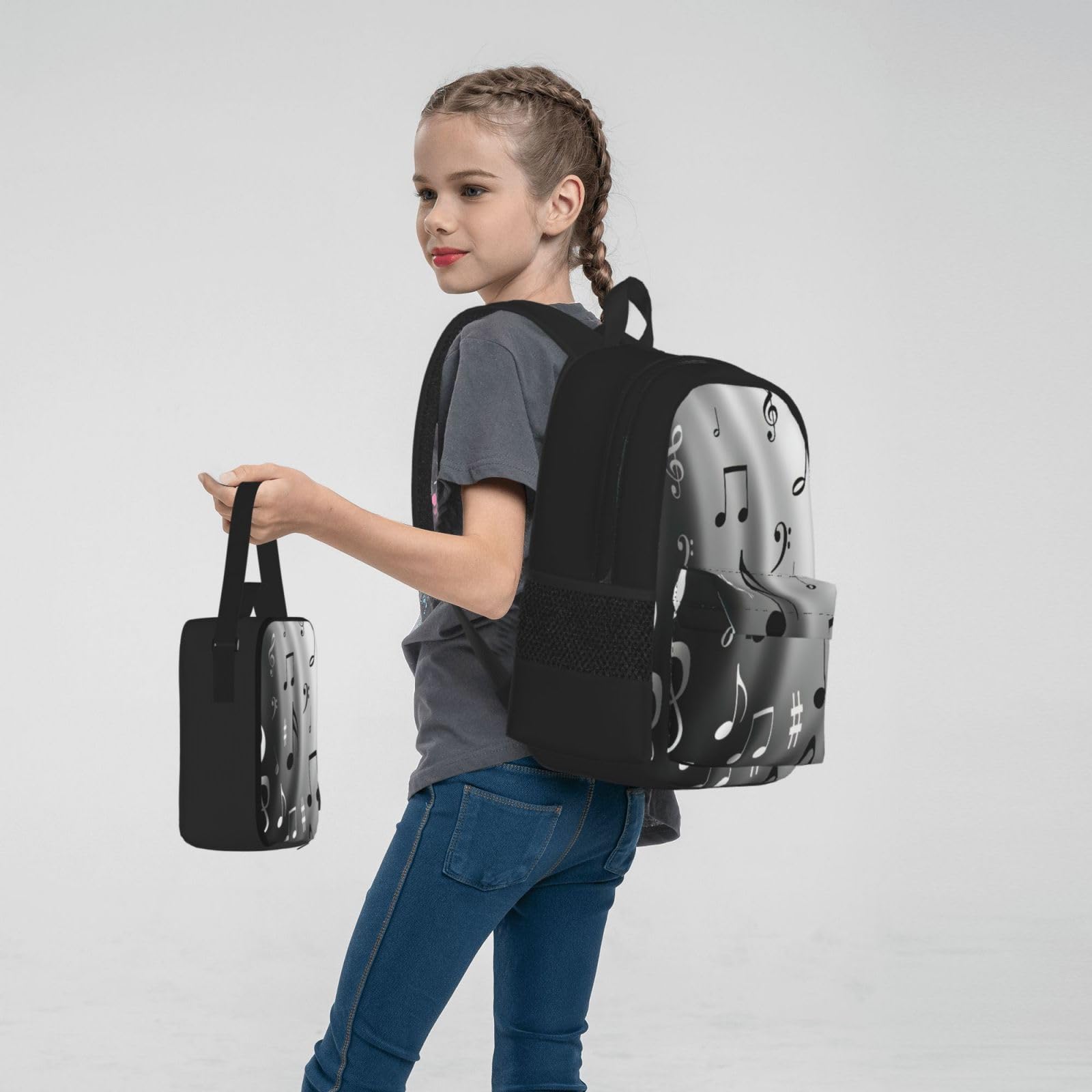 Zaino, borsa portapranzo, astuccio, set da 3 pezzi, per lavoro e