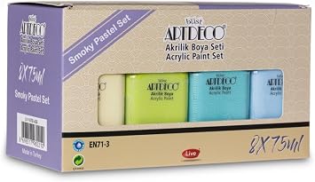 Artdeco Akrilik Boya 8x75ml Pastel Smoky Renkler Set