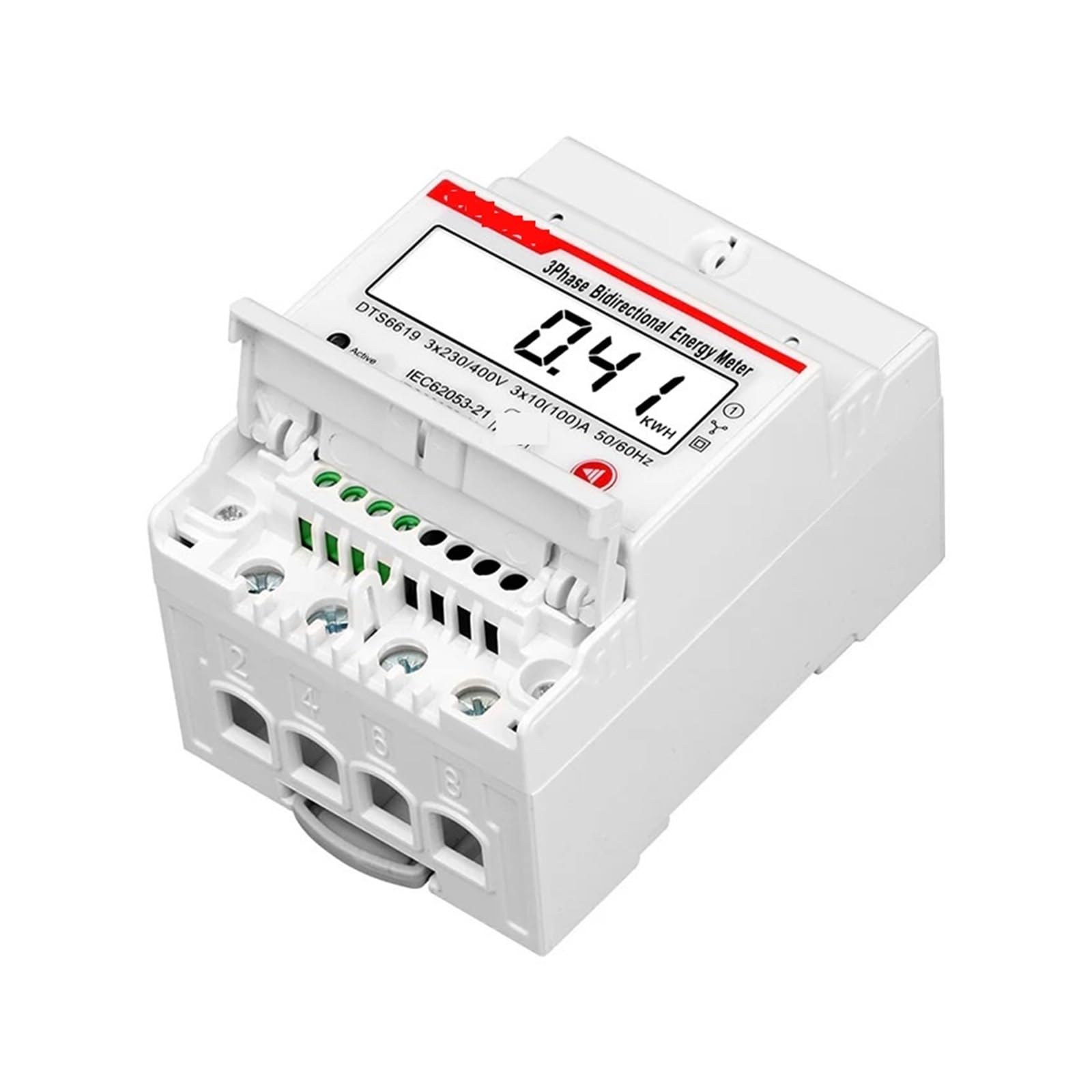 Contador de energía Digital Vatímetro Digital bidireccional de 100 A y 380 V CA, trifásico, medidor de energía fotovoltaica, kWh, Voltaje, Corriente, Potencia y Hz