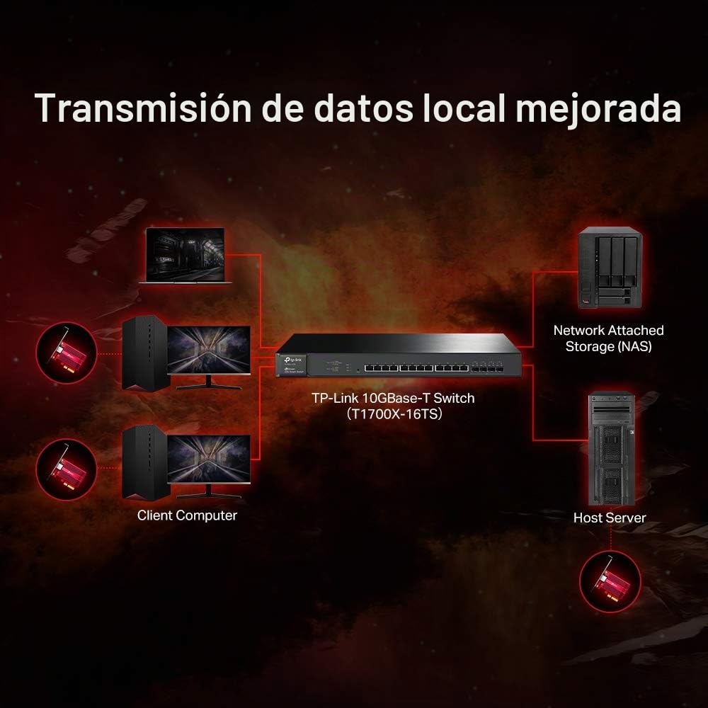 TP-Link Tarjeta de Red PCIe de 10 GB (TX401) PCIe a 10 Gigabit Ethernet, Compatible con Windows 11/10/8.1/8/7, Windows Servers 2019/2016/2012 R2 y Linux, Incluyendo un Cable Ethernet CAT6A